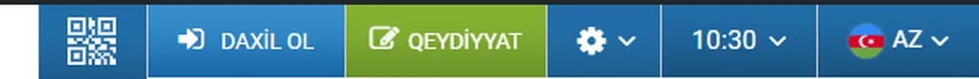 1Xbet Qeydiyyat düyməsini seçin